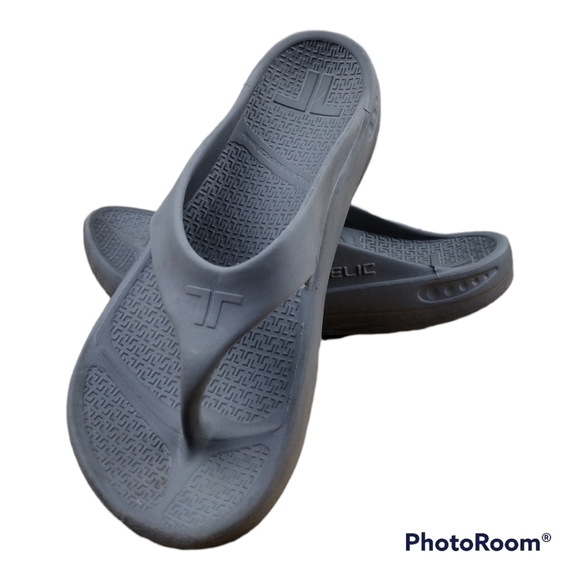 Telic Energy Dolphin Gray Waterproof Thong Slip On Flip Flops - Picture 1 of 16